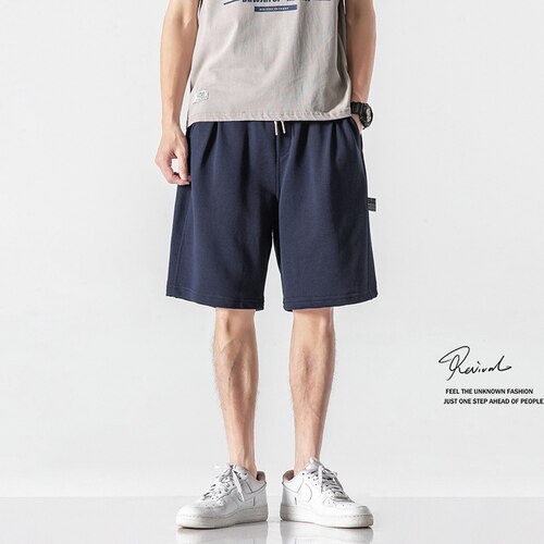 Advbridge Mens Shorts Summer Cargo Solid Color Shorts Fashion Knee Length Drawstring Men Shorts Cotton Work Bermudas Plus Size 2023 E48
