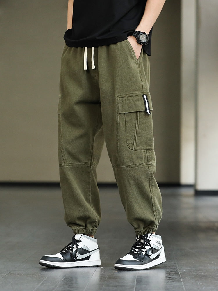 Advbridge New Men's Joggers Baggy Cargo Pants Streetwear Multi-Pockets Casual Sweatpants Male Cotton Harem Trousers Plus Size 8XL