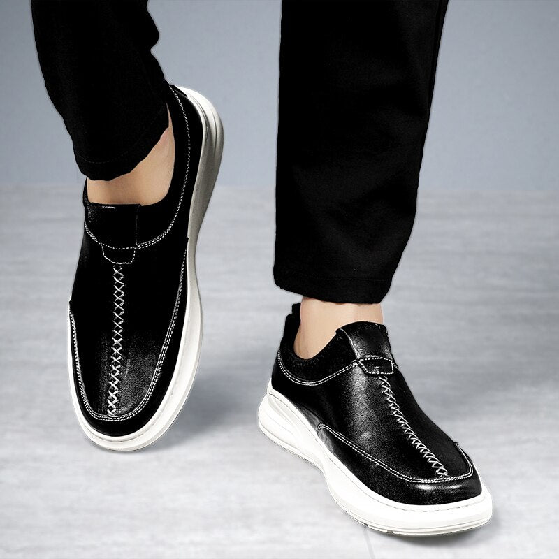 Advbridge men Loafers Genuine Leather Slip On Casual Men Shoes Brand Blue Loafers Man Mocasines Hombre Breathable Flats Male Footwear