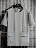Advbridge Summer Oversized Big Pockets T-shirts Men Streetwear Short Sleeve Cotton Tshirt Male Harajuku Tops Tees Plus Size 6XL 7XL 8XL