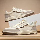 Advbridge Fashion Mens Casual Leather Shoes Lace Up Men Sneakers New Trend Outdoor Footwear British Fashion Male Retro Classic Skate Shoes