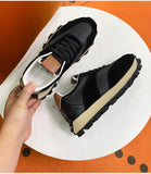 Advbridge Casual Leather Sneakers Women Mixed Color Lace Up Platform Shoes Autumn Fashion Female Sport Shoes Ladies Trainers