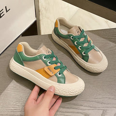 Advbridge Small white leather shoes in autumn 2023, the new fashion retro fashion shoes with thick soles and casual flat shoes.