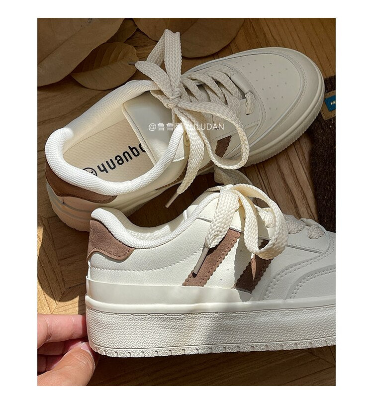 Advbridge INS Brand Sneakers Women 2023 Designer Casual Lace Up Woman Flats Sneakers Shoes Tennis Female Vulcanized Shoes White Spring NEW