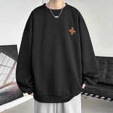 Advbridge Jacquard Men's Hoodies long-sleeved T-shirt Solid Color Loose Sweatshirt Casual Couple Basic New Soft senior Bottoming shirt Top