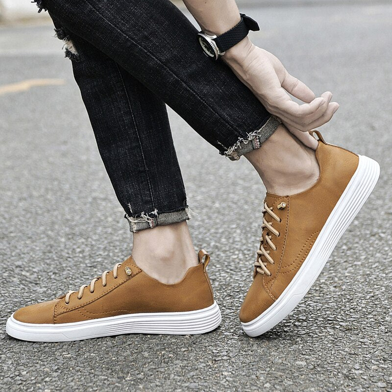 Advbridge Genuine Leather Men Shoes Luxury Brand England Trend Casual Shoes Men Sneakers Breathable Leisure Male Footwear Chaussure Homme
