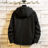 Advbridge Men's Cargo Jacket Zipper Hoodie Coat Loose Tops Tide Korean Hooded Jackets Coats