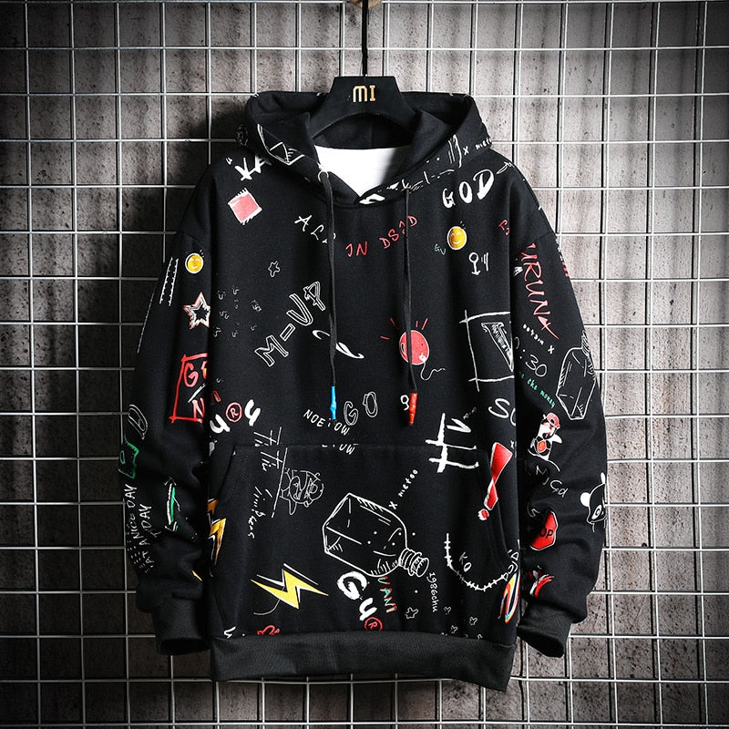 Advbridge Spring and Autumn Anime Cartoon Print Long Sleeves Hoodies Brand  Pullovers Cotton Casual Tracksuits Men Sweatshirt M-5Xl