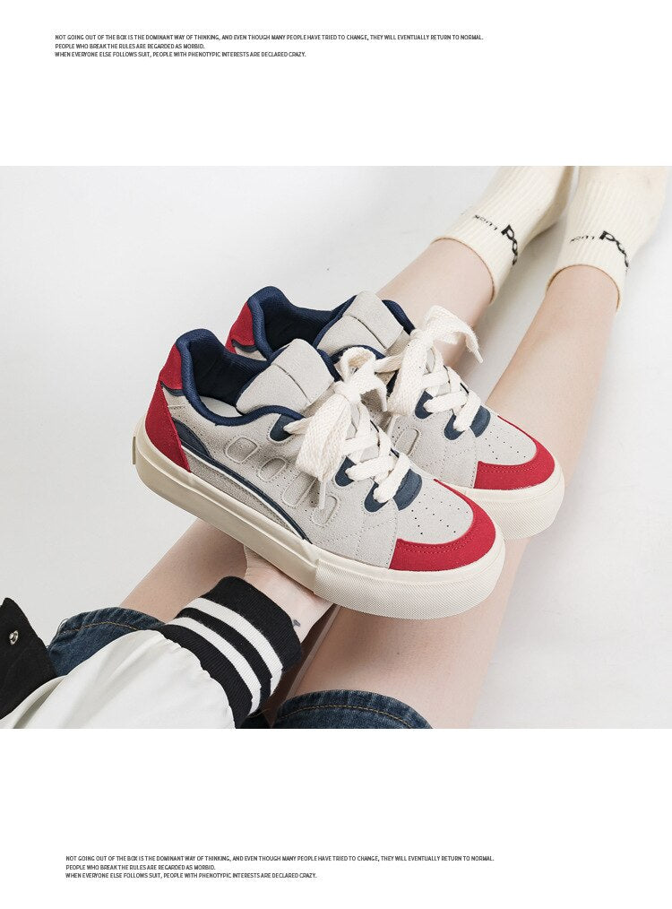 Advbridge Spring Autumn Women Chunky Sneakers Feamel Breathable Platform Shoes Ladies Vulcanized Sport Shoes Casual Flats