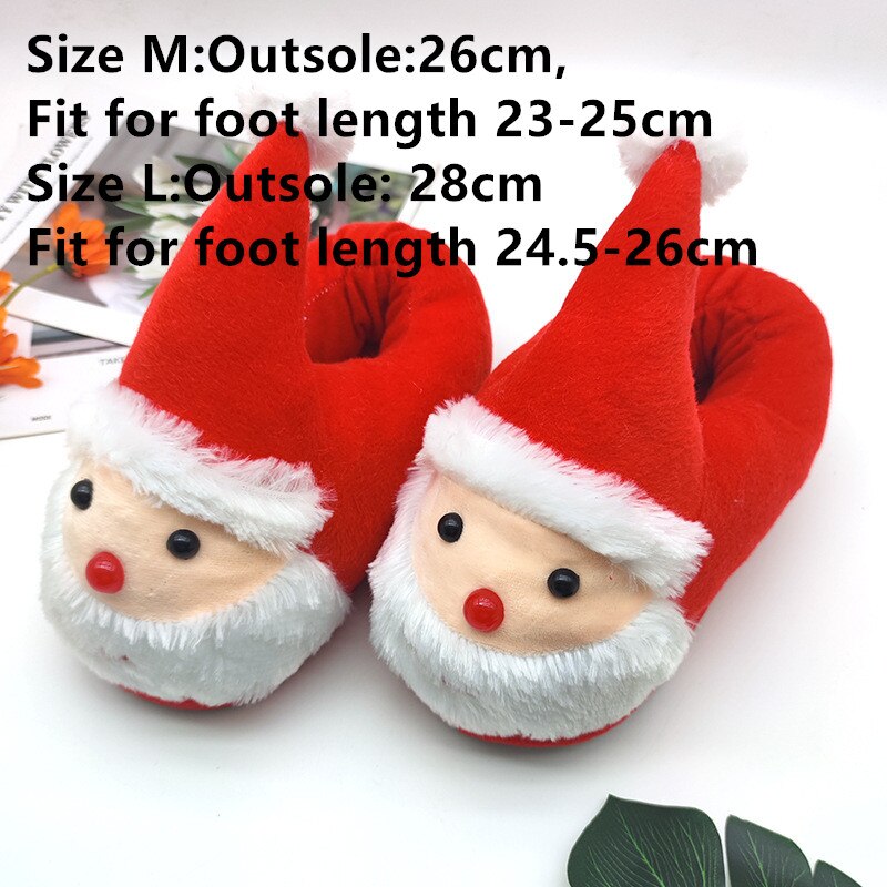 Advbridge Women Winter Slippers Indoor Home Cute Christmas Shoes Warm Plush Soft Sole Female Male House Floor Slides Couples Furry Slipper