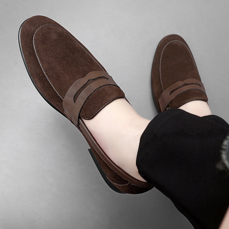 Advbridge For Men Comfortable Loafers Men's Shoes Leather Men Casual Shoes Hot Sale Mens Slip on Shoes Classic for Men Driving Shoes