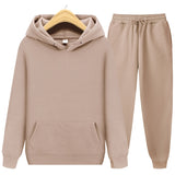 Advbridge new Men&#39;s ladies casual wear suit sportswear suit solid color pullover + pants suit autumn and winter fashion suit