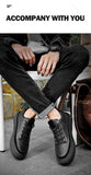 Advbridge Men Casual Shoes Spring Fashion Men's Shoes Leather Outdoor Sneakers Classic Lace up Elegant Designer Shoes Masculina