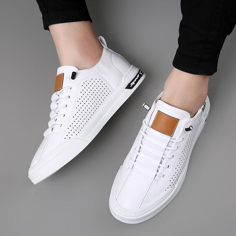 Advbridge Brand Men Shoes Outdoor Breathable Sneakers Moccasins New Fashion Mens Casual Shoes Italian Genuine Leather Men skate shoes