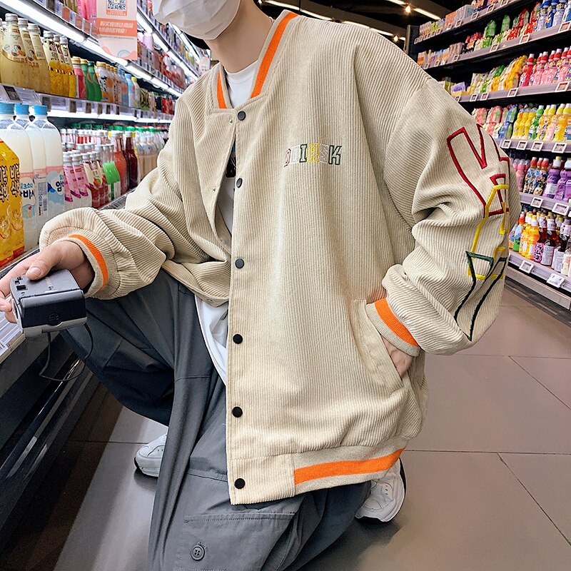 Advbridge Colorful Varsity Jacket for Teenage Korean Fashion Trends Loose Clothing Mens Letter Embroidery Baseball Coat Vintage Streetwear