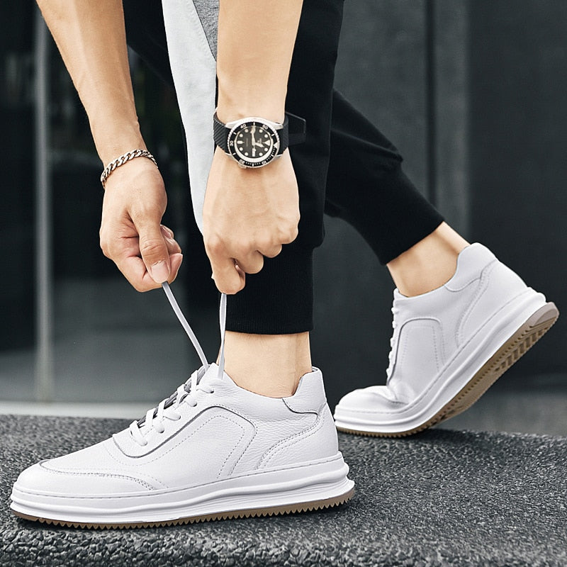 Advbridge High Quality Men Sneakers Genuine Leather Men Shoes Luxury School Shoes for Man Fashion Skate Shoes Men Vulcanize Shoes Upscale