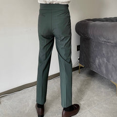 Advbridge Men's Solid Color Suit Pant Slim Fit Feet Casual British 2023 Spring High Waist Pants Office-trousers Men Dress Pant Trousers