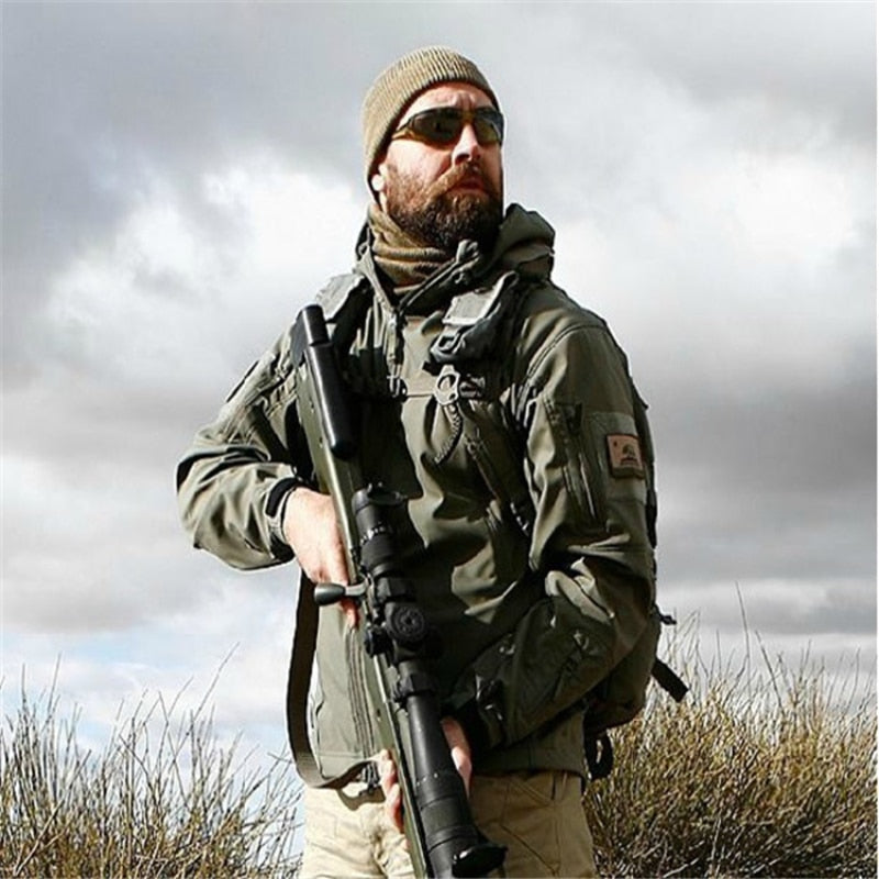 Advbridge Winter Big Size Men Camouflage Jacket Shark Soft Shell Military Tactical Jacket Men Waterproof Warm Windbreaker US Army Clothing