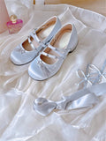 Advbridge French Vintage Girls Shoes Lolita Cosplay Ballet Style Elegant Solid Color Rivet Star Tassels Bandages Round Head 3-5cm Shoes