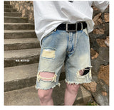 Advbridge Summer Hole Shorts Jeans Men Ripped Denim Pants Fashion Black/Blue Men's Jeans Short Pants Streetwear Straight Jeans Men