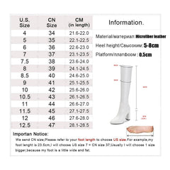 Advbridge New Knee-High Boots Women Pointed Toe Side Zipper Knight Boots For Women Thick High Heels Women Winter Boots Women Botines Mujer