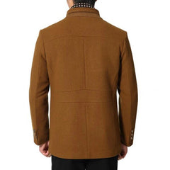 Advbridge Winter Trench Coat Men Casual Thick Wool Overcoat Men's Stand Collar Woolen Coats With Detachable Scarf Parka Casaco Masculinos