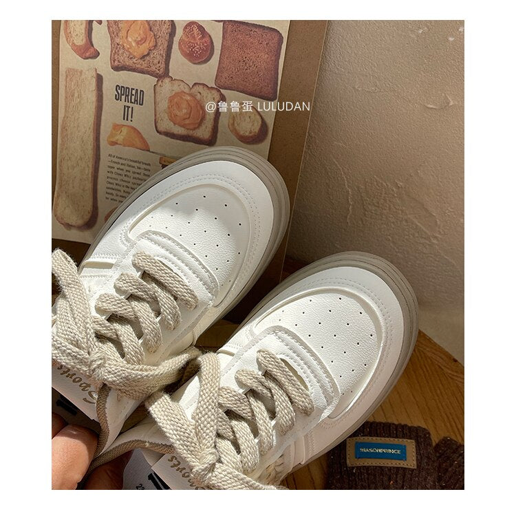 Advbridge Brand Leather Sneakers Women 2023 Designer Platform Casual Lace Up Woman Flats Sneakers Shoes Tennis Female Vulcanized Shoes NEW