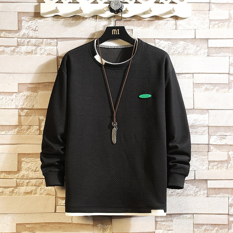 Advbridge Men's Clothing Cotton Sweatshirt Hip Hop Chic Striped Harajuku Sweatshirts Oversized Patchwork sleeves Retro Korean Hoodie