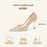 Advbridge One Shoe More Wedding Shoes Female Winter 2021 New Bride Shoes Main Wedding Dress, Two High Heels, Not Tired Feet