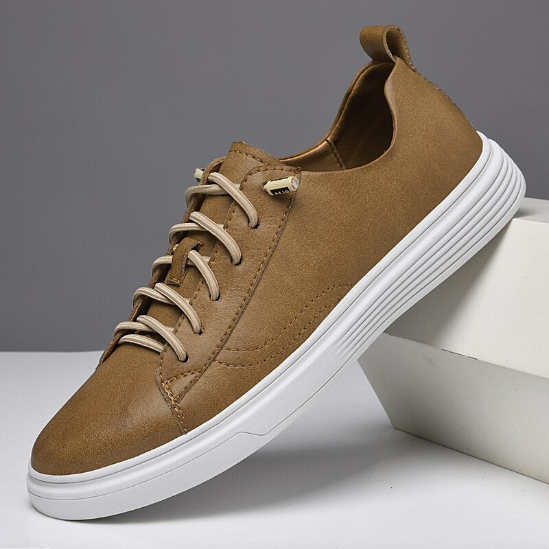 Advbridge Genuine Leather Men Shoes Luxury Brand England Trend Casual Shoes Men Sneakers Breathable Leisure Male Footwear Chaussure Homme