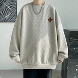 Advbridge Jacquard Men's Hoodies long-sleeved T-shirt Solid Color Loose Sweatshirt Casual Couple Basic New Soft senior Bottoming shirt Top