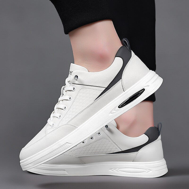Advbridge Leather All-match Mens Sneakers Non-Slip Skate Shoes Men Men New Arrival Casual Shoes Male Lace-Up Comfortable Driving Shoe
