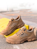 Advbridge Work Safety Shoes For Men Cow Suede Leather Indestructible Construction Anti-smash  Safety Boots Steel Toe Shoes Male Footwear