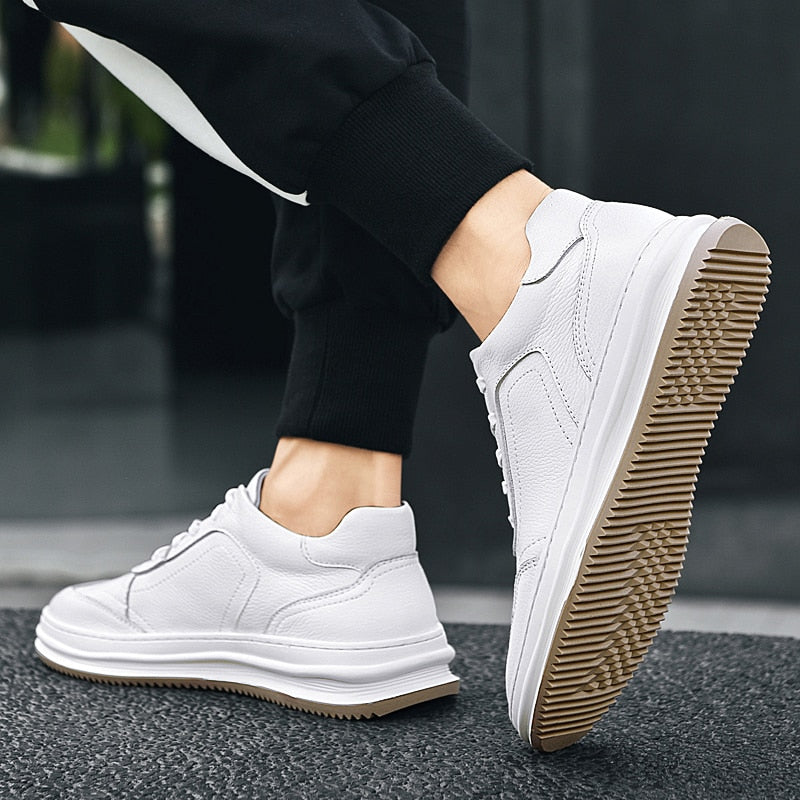 Advbridge High Quality Men Sneakers Genuine Leather Men Shoes Luxury School Shoes for Man Fashion Skate Shoes Men Vulcanize Shoes Upscale