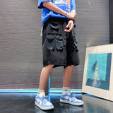 Advbridge Summer New Hot Sale Shorts Men Zipper Fly Solid Cargo Pants Japanese Multi-pockets Hip Hop Shorts Straight Tube Overalls