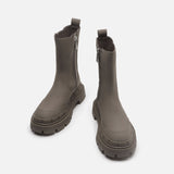 Advbridge Women Flat Platform Ankle Boots Autumn Winter Ladies Mid-calf Chelsea Boots Female Side Zipper Slip On Leather Boots Size 42