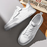 Advbridge Fashion Mens Casual Leather Shoes Lace Up Men Sneakers New Trend Outdoor Footwear British Fashion Male Retro Classic Skate Shoes
