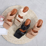 Advbridge Stiletto Open Toe Strap Slippers Solid Fashion Square Toe Sandals