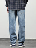 Advbridge Spring Summer Black Blue Men's Jeans Streetwear Denim Cotton Straight Baggy Pants Casual Hip Hop Loose Wide Jeans Trousers