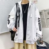 Advbridge Autumn Winter Versatile Sports Hoodie Casual Men Loose Tess Sporty Cool Boys Soft Preppy Style School Student Print Stripes