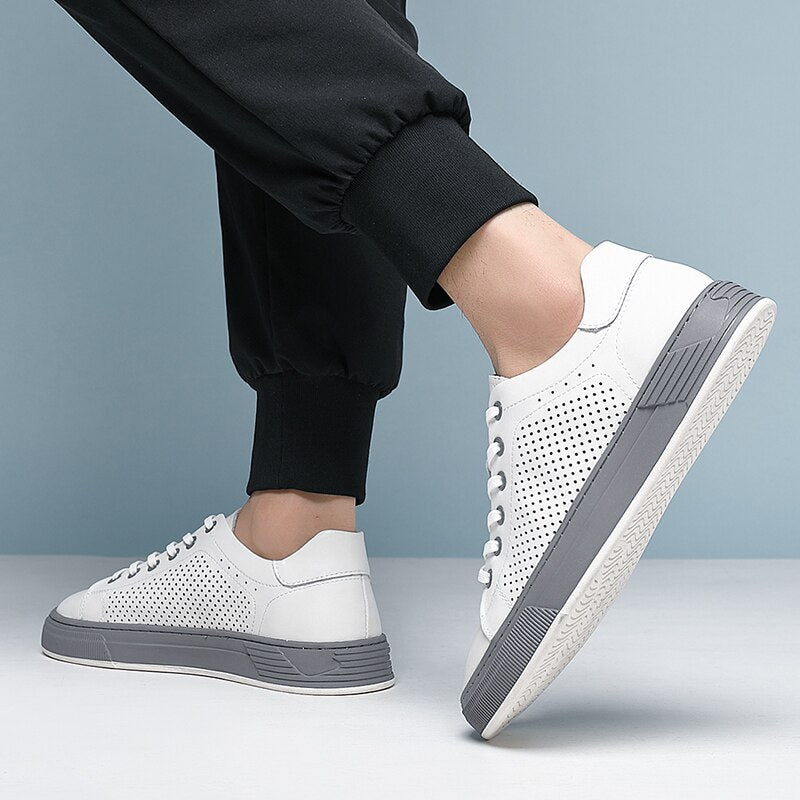 Advbridge men shoes lace up casual comfortable leather fashion luxury men shoes outdoor brand high quality skate shoes men white sneakers