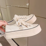Advbridge Canvas Womens Shoes Female Casual Walking Shoes Platform Lace-Up Adult Chaussure Femme Sneakers Lady Shoes Women