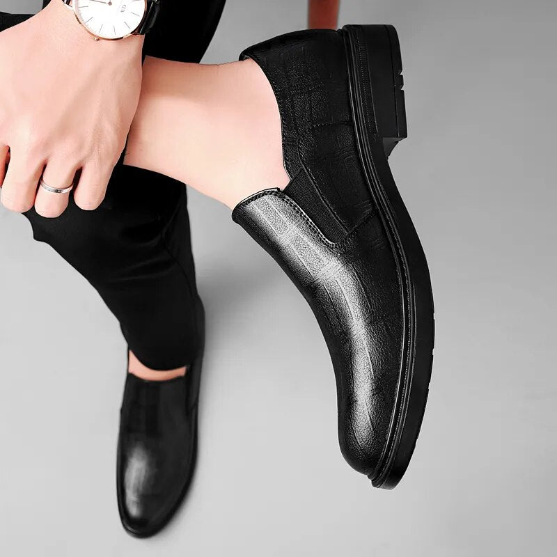Advbridge British Style Loafer Men Full Genuine Leather Shoes for Male Brand Oxfords Fashion Dress Shoes Adult Business Shoes Gentleman