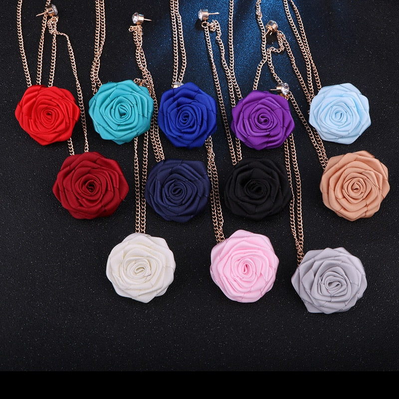 Korean Bridegroom Wedding Brooches Cloth Art Hand-made Rose Flower Brooch Lapel Pin Badge Tassel Chain Men&#39;s Suit Accessories