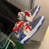 Advbridge Y2k Harajuku Mens Sneakers Platform Graffiti Breathable Vintage Cross Patch Trainers Shoes Chain Lightweight Comfortable Shoes