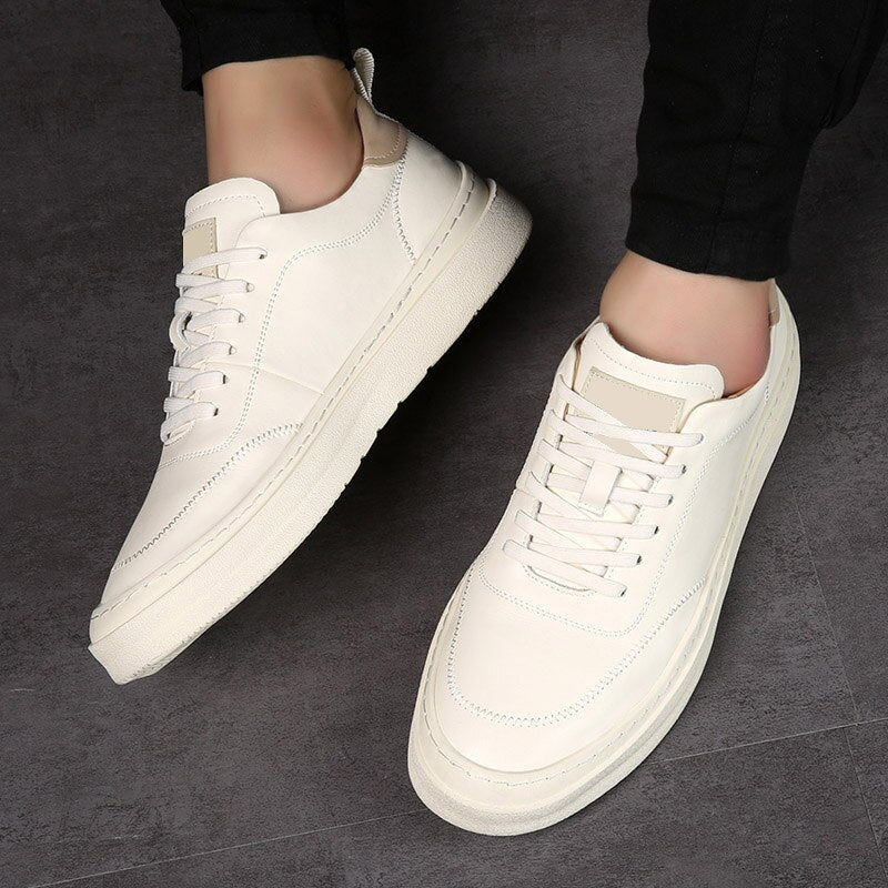 Advbridge Spring Autumn Men Casual Lace-Up Breathable Sneakers Men All-match Shoes Casual Leather Men's  Shoes Comfortable Sneakers