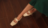 Advbridge Mary Jane Shoes Retro Style High Heel Elegant Women Pumps 6cm Crystal Lady Shoes SquareToe Spring Atumn Real Leather talon femme