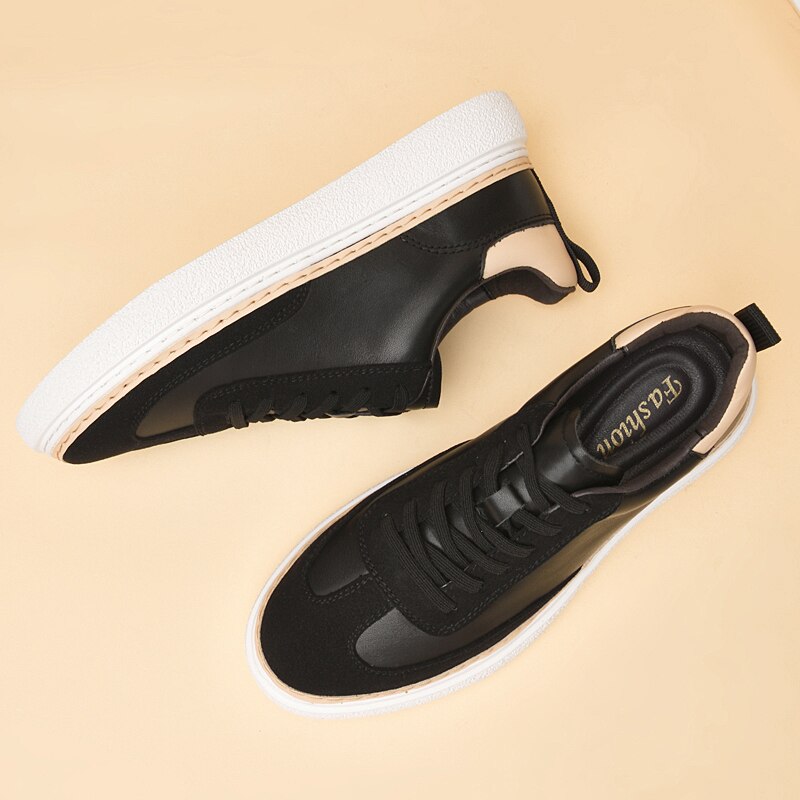 Advbridge Genuine Leather Mens Casual Shoes New Fashion Mens Sneakers Lightweight Walking Shoes Leisure Male Outdoor Shoes Tenis Masculino