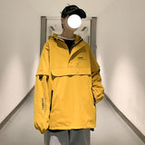 Advbridge Men Bomber Jacket Mulit Pocket Cargo Jackets Steetwear 2021 Spring Hip Hop Windbreaker Coats Korean Fashion Hooded Coat