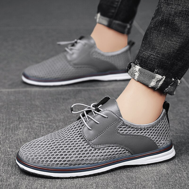 Advbridge Summer Mens Casual shoes Fashion Hollow Out Breathable Business Shoes low top Outdoor Flats Comfy Walking Sneakers Mocassin